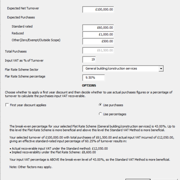 Microsoft Excel: VAT Flat Rate and Low Cost Trader Tool
